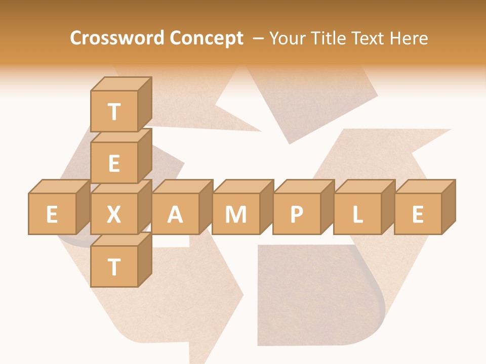 A Brown Recycle Sign With A White Background PowerPoint Template