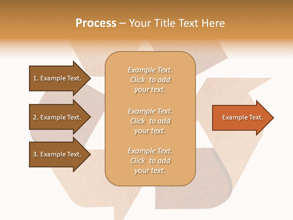 A Brown Recycle Sign With A White Background PowerPoint Template