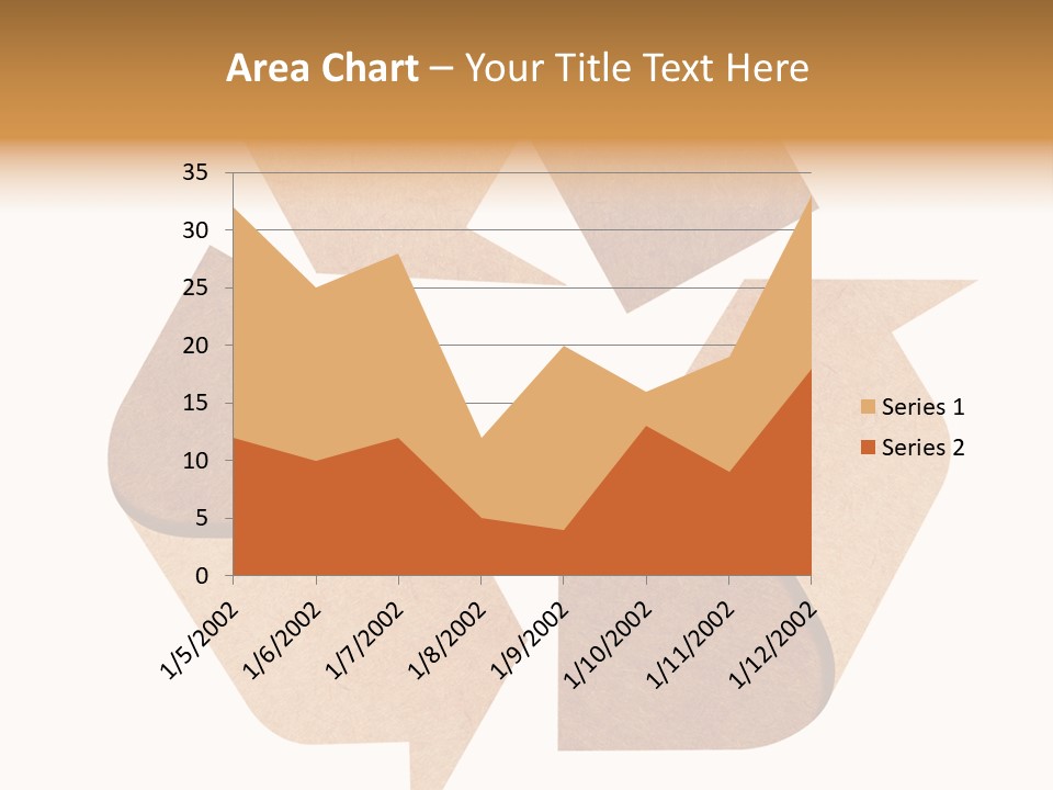 A Brown Recycle Sign With A White Background PowerPoint Template