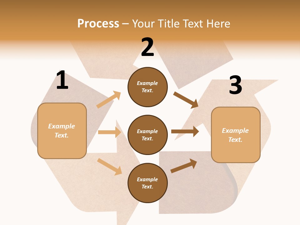 A Brown Recycle Sign With A White Background PowerPoint Template