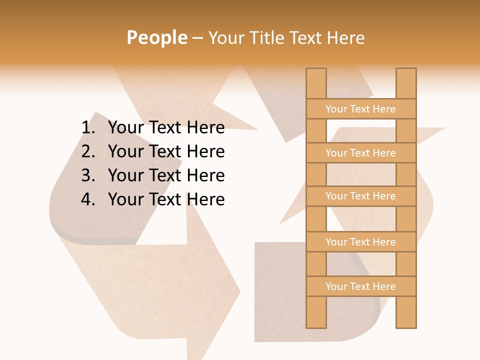 A Brown Recycle Sign With A White Background PowerPoint Template