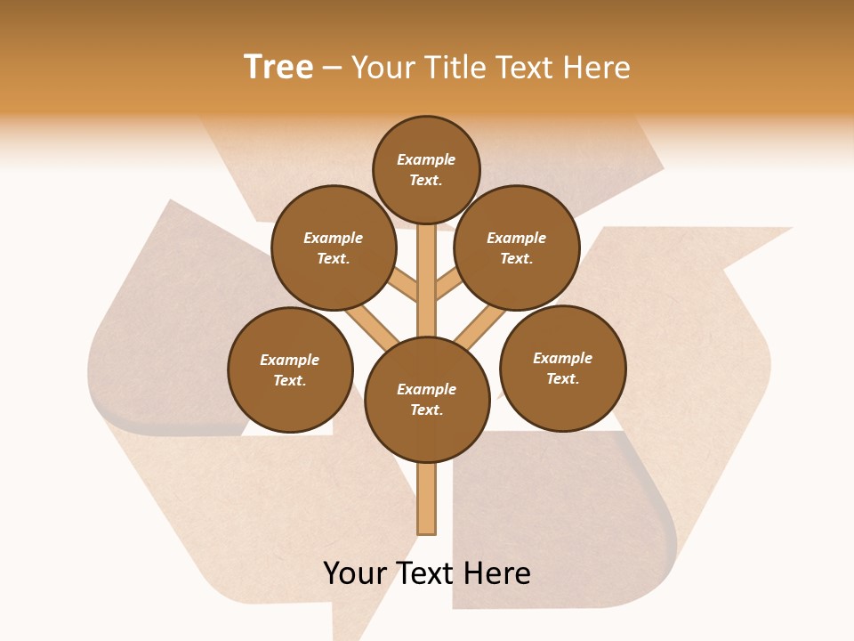 A Brown Recycle Sign With A White Background PowerPoint Template