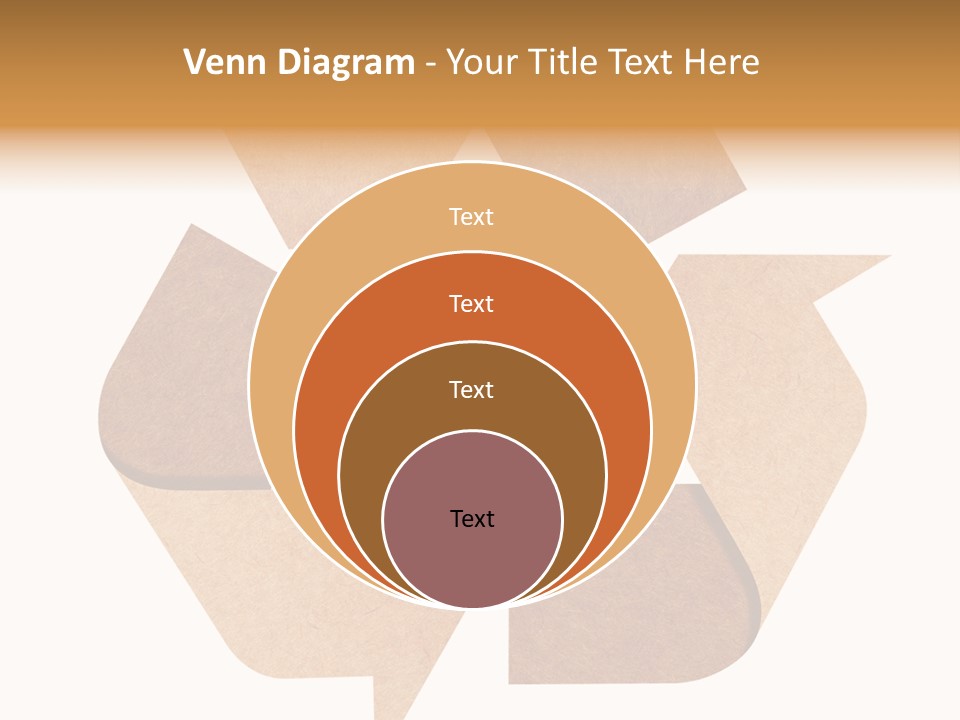 A Brown Recycle Sign With A White Background PowerPoint Template