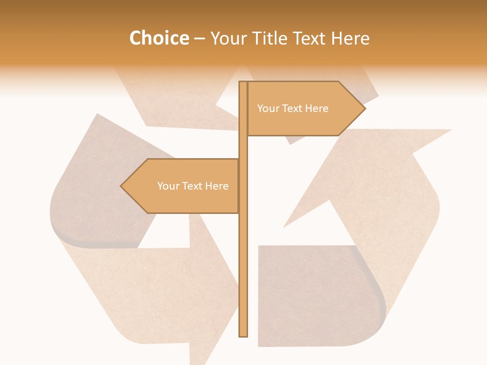 A Brown Recycle Sign With A White Background PowerPoint Template