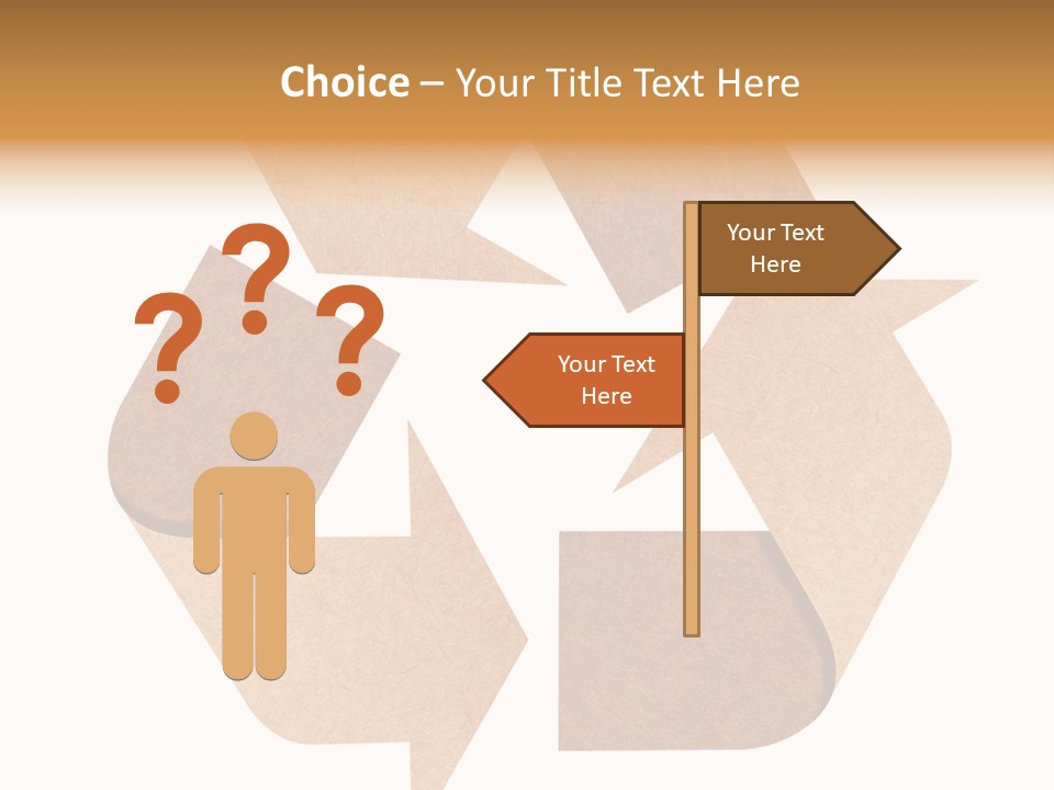 A Brown Recycle Sign With A White Background PowerPoint Template