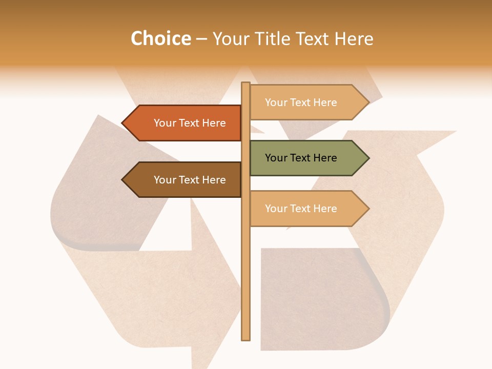 A Brown Recycle Sign With A White Background PowerPoint Template