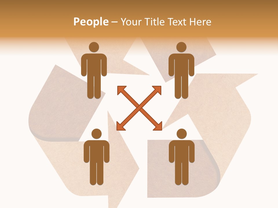 A Brown Recycle Sign With A White Background PowerPoint Template