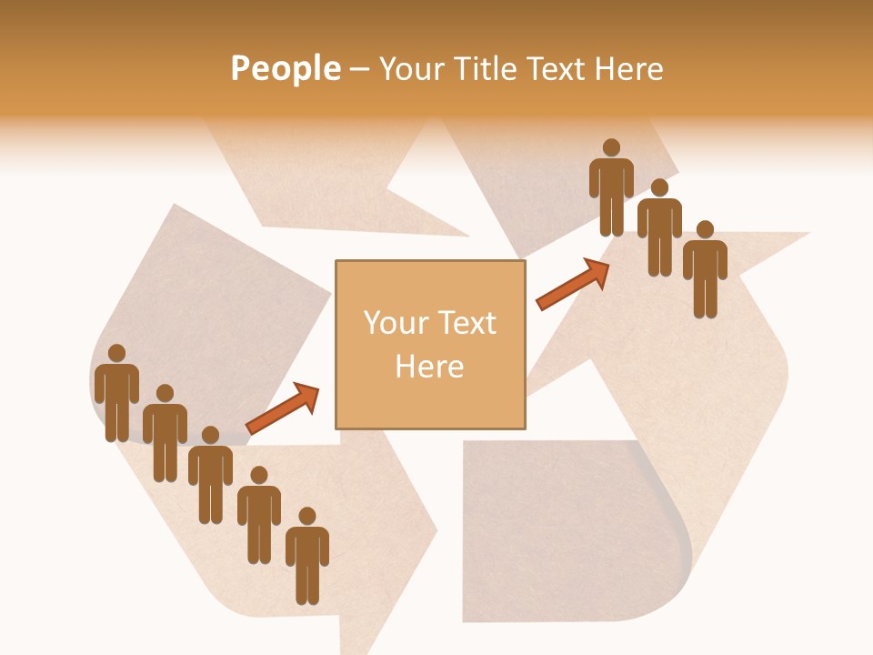 A Brown Recycle Sign With A White Background PowerPoint Template