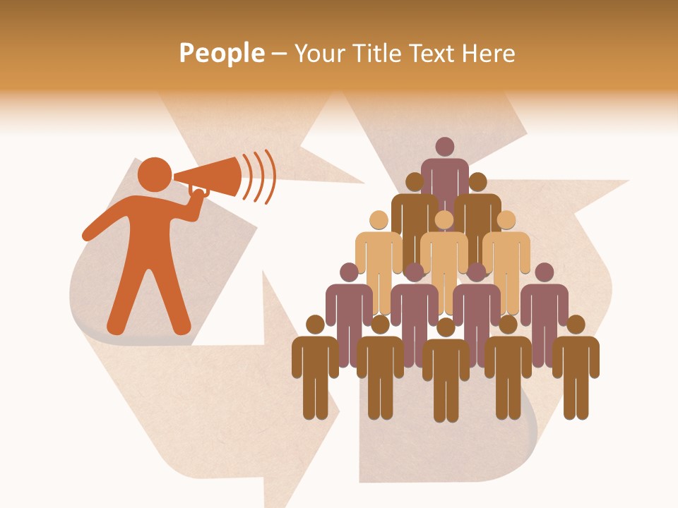 A Brown Recycle Sign With A White Background PowerPoint Template