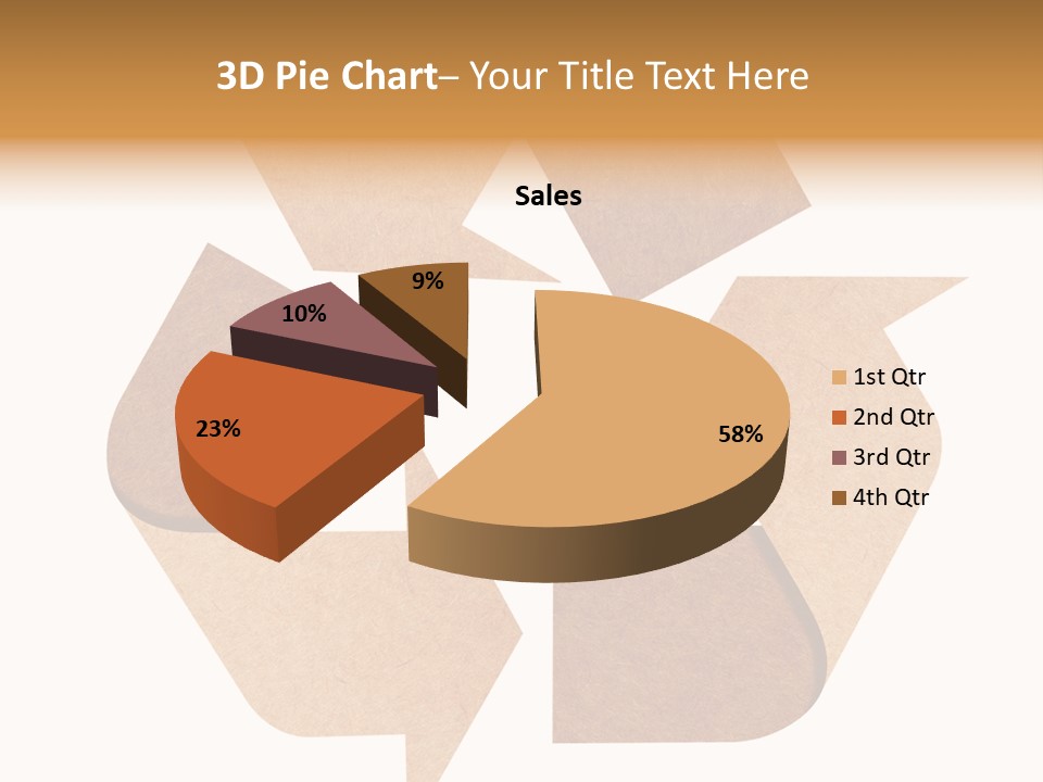 A Brown Recycle Sign With A White Background PowerPoint Template