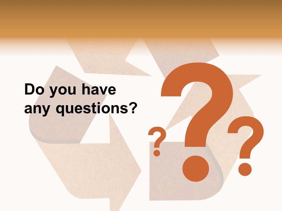 A Brown Recycle Sign With A White Background PowerPoint Template