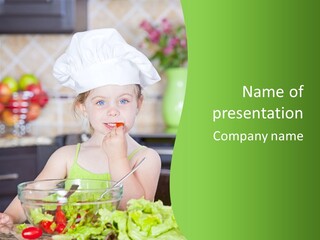 Youngster Kid Dinner PowerPoint Template