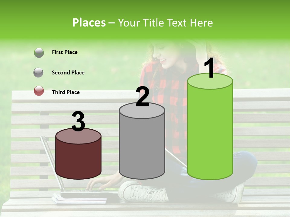 Caucasian Bench Casual PowerPoint Template