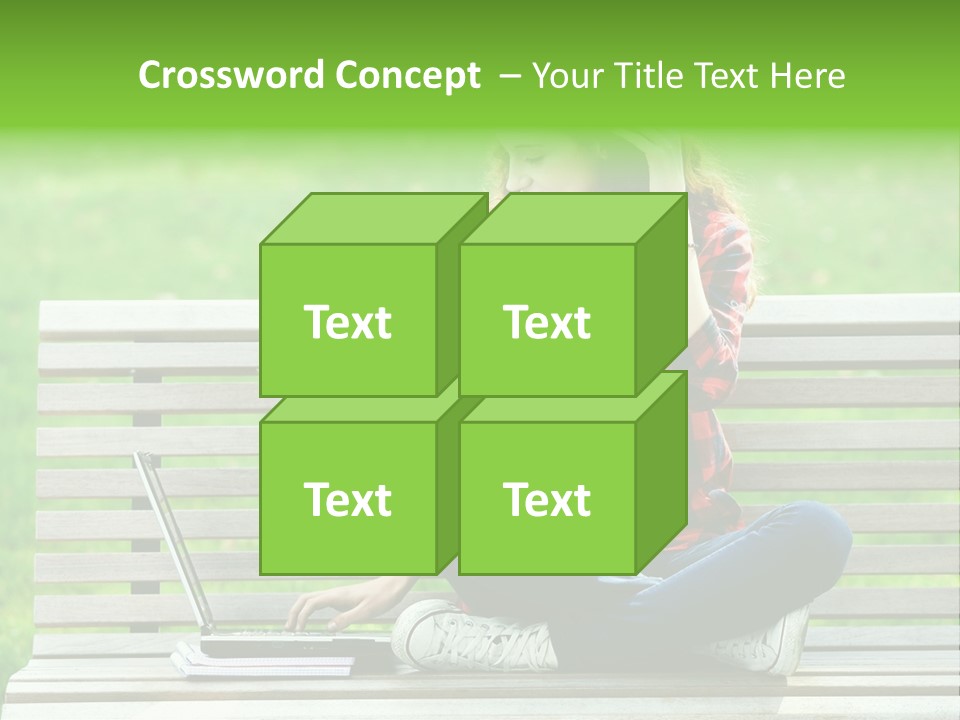 Caucasian Bench Casual PowerPoint Template