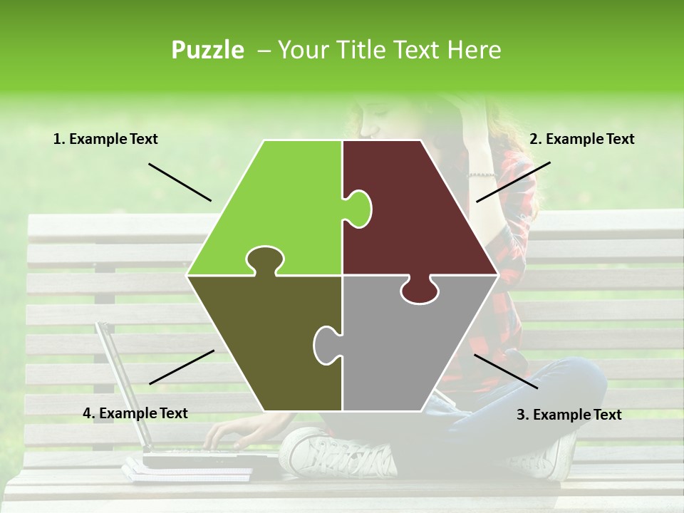 Caucasian Bench Casual PowerPoint Template