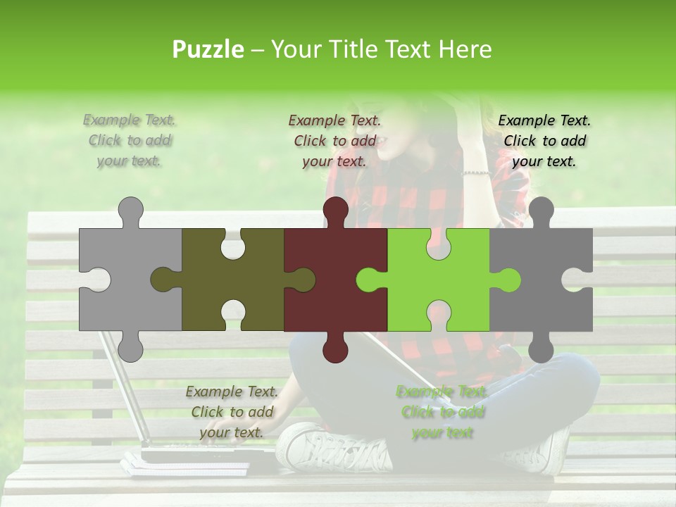 Caucasian Bench Casual PowerPoint Template