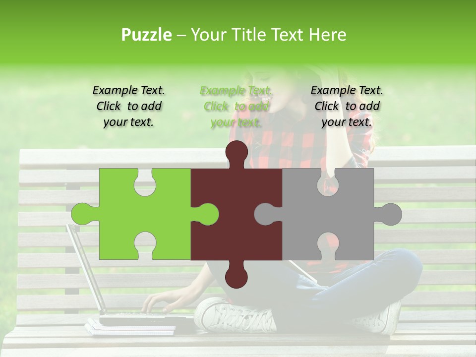 Caucasian Bench Casual PowerPoint Template