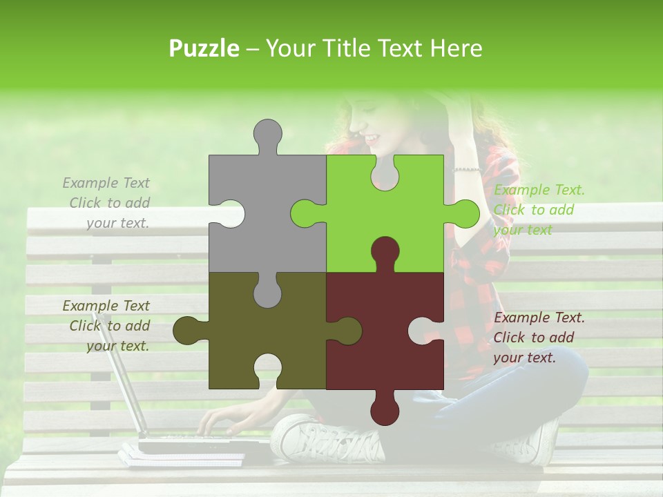 Caucasian Bench Casual PowerPoint Template