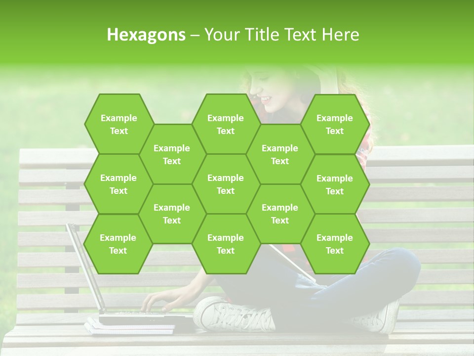 Caucasian Bench Casual PowerPoint Template