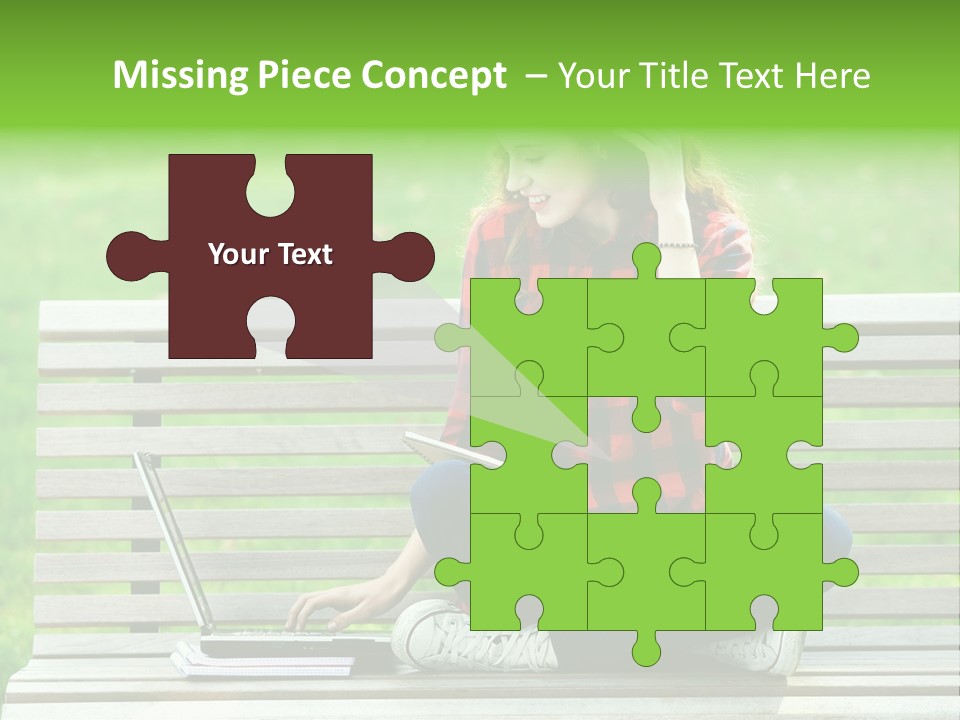 Caucasian Bench Casual PowerPoint Template