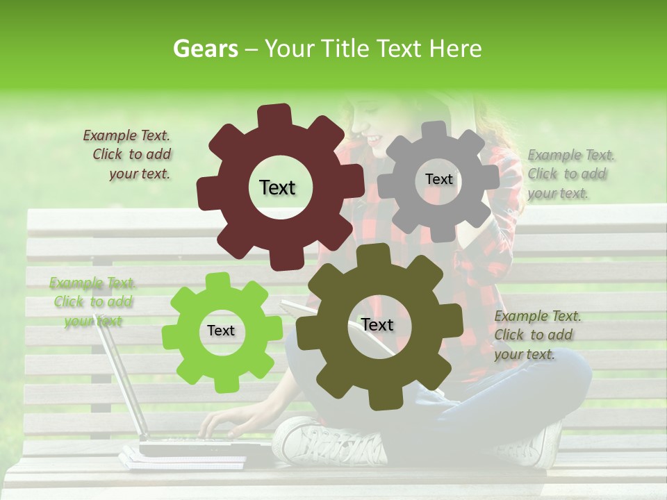 Caucasian Bench Casual PowerPoint Template