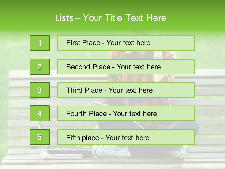 Caucasian Bench Casual PowerPoint Template