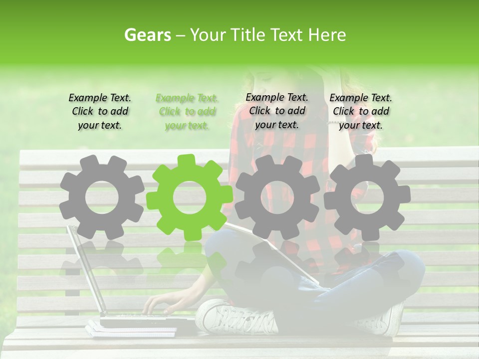 Caucasian Bench Casual PowerPoint Template