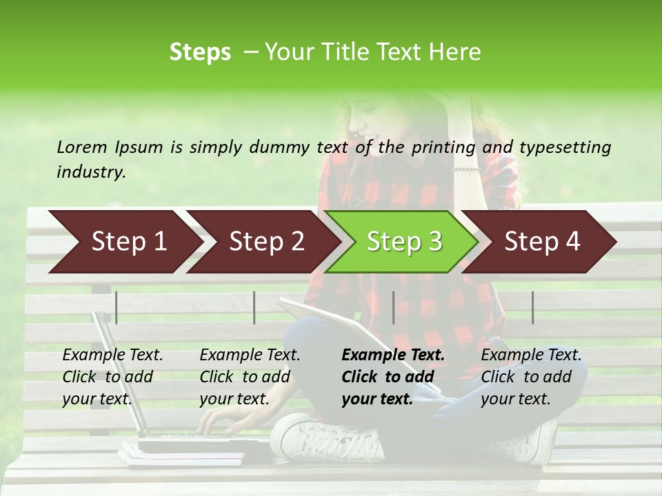 Caucasian Bench Casual PowerPoint Template