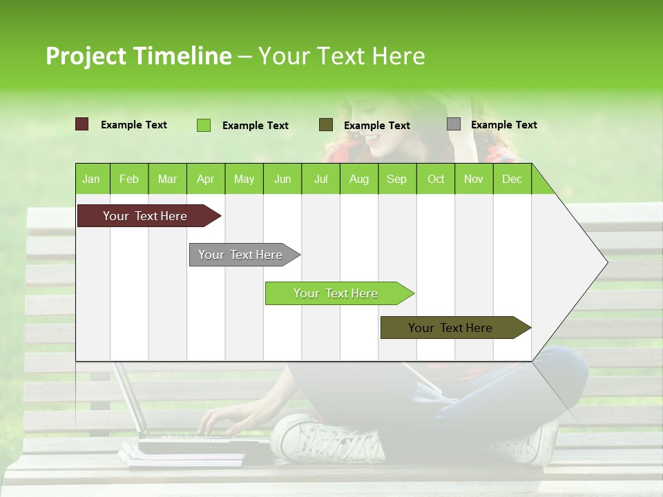 Caucasian Bench Casual PowerPoint Template