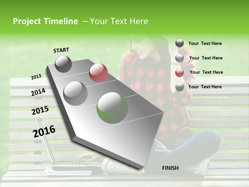 Caucasian Bench Casual PowerPoint Template