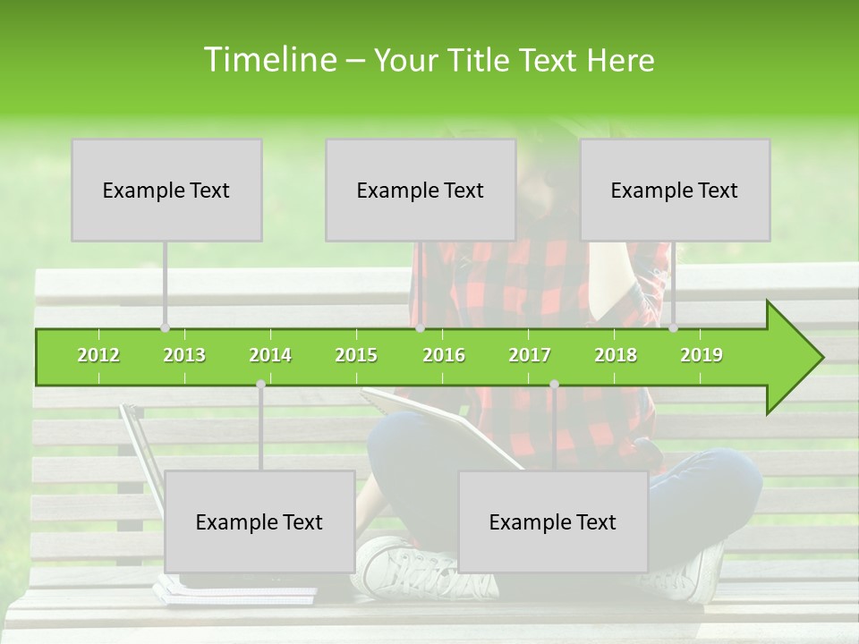 Caucasian Bench Casual PowerPoint Template
