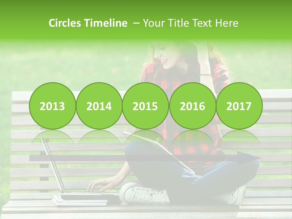 Caucasian Bench Casual PowerPoint Template