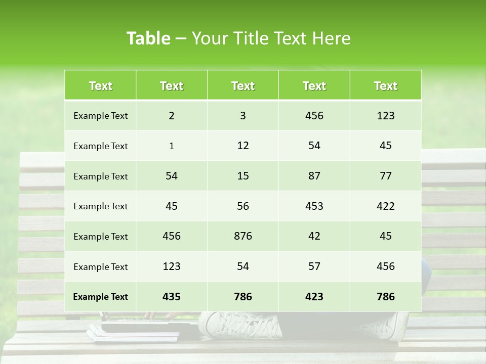 Caucasian Bench Casual PowerPoint Template