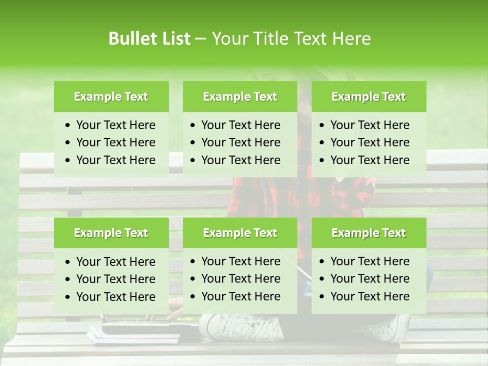 Caucasian Bench Casual PowerPoint Template