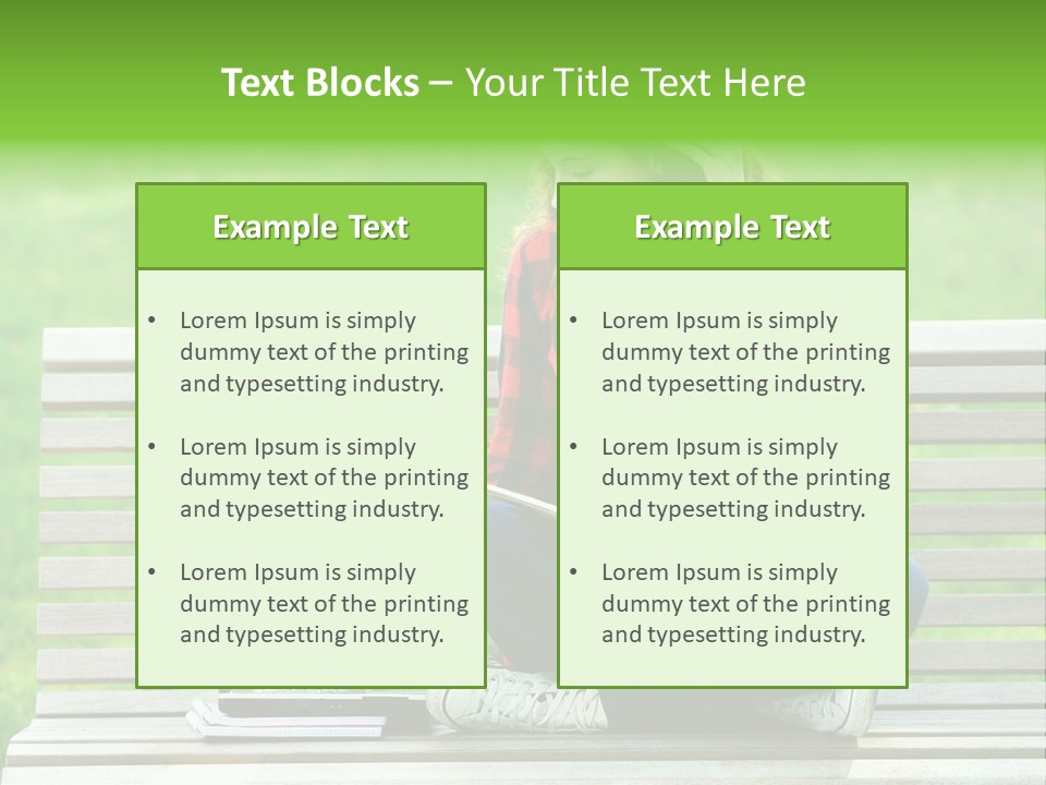 Caucasian Bench Casual PowerPoint Template