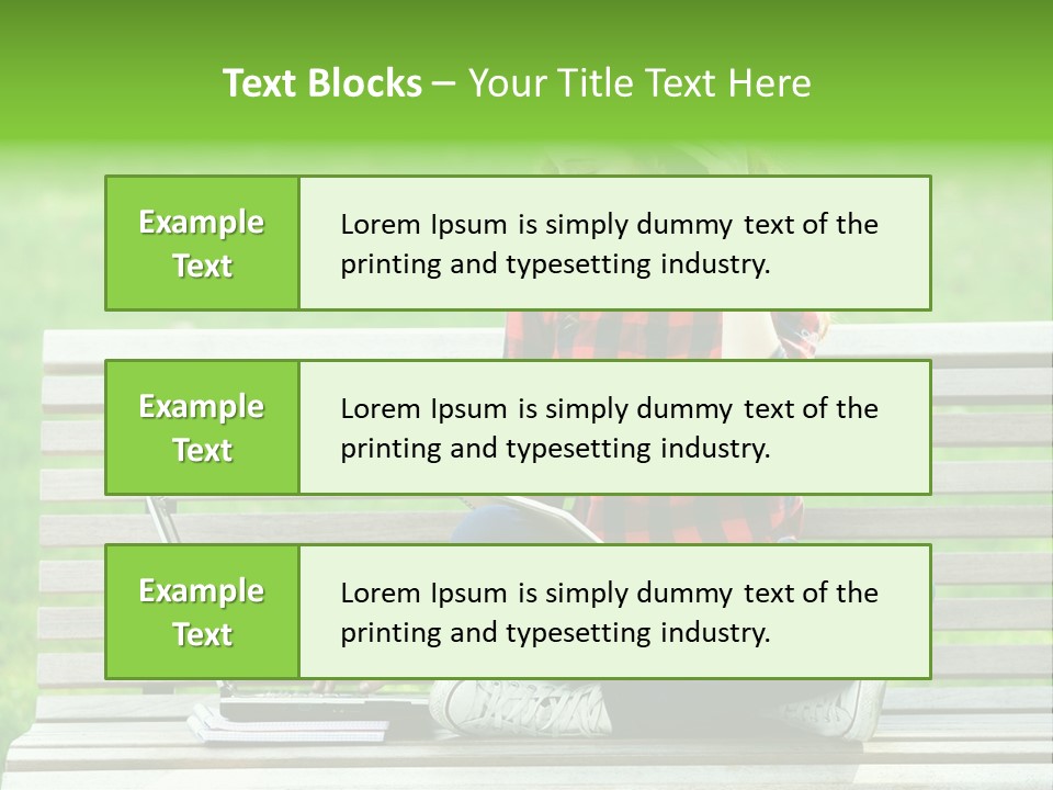 Caucasian Bench Casual PowerPoint Template