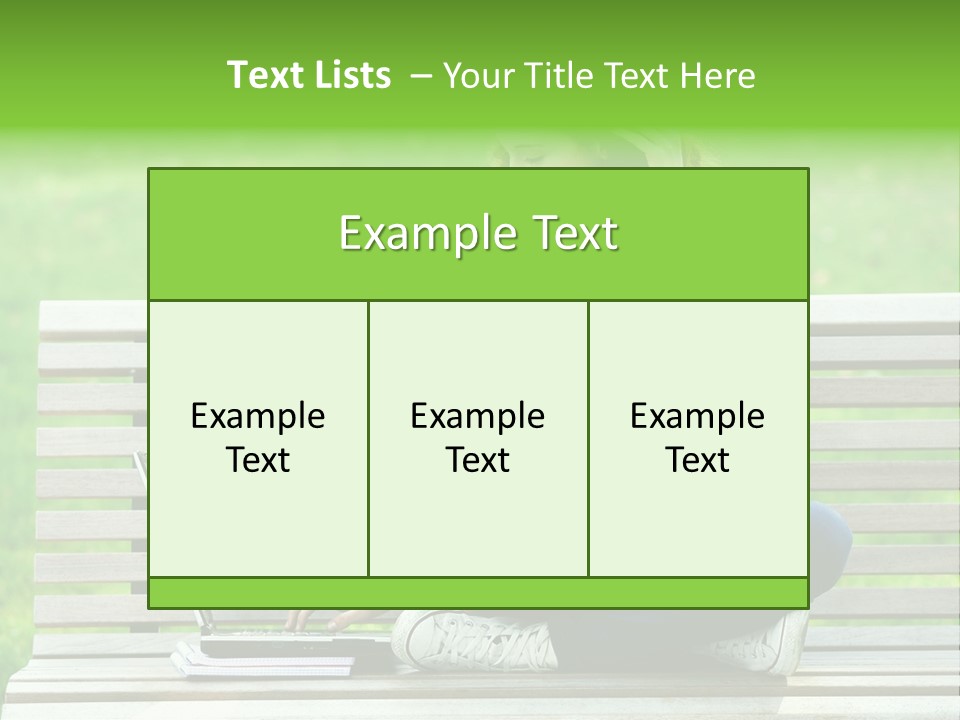 Caucasian Bench Casual PowerPoint Template