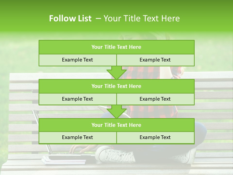 Caucasian Bench Casual PowerPoint Template