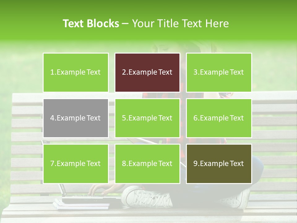 Caucasian Bench Casual PowerPoint Template