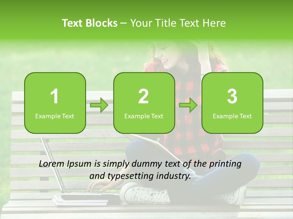 Caucasian Bench Casual PowerPoint Template