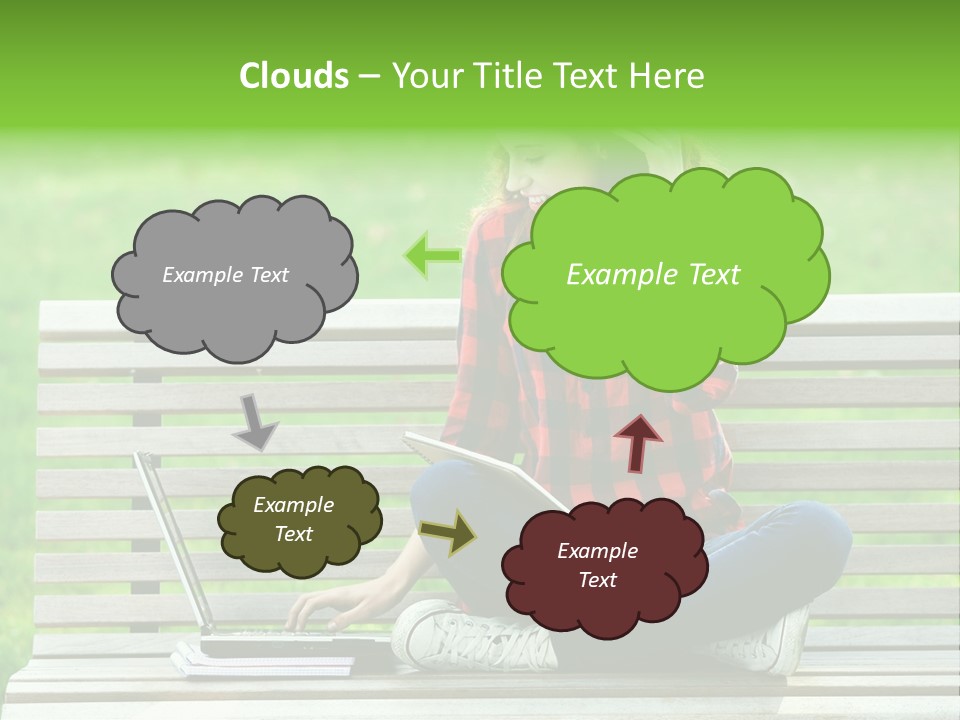 Caucasian Bench Casual PowerPoint Template