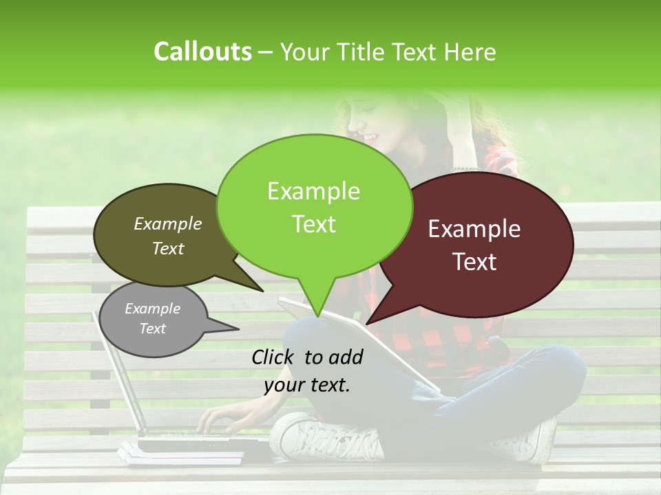 Caucasian Bench Casual PowerPoint Template