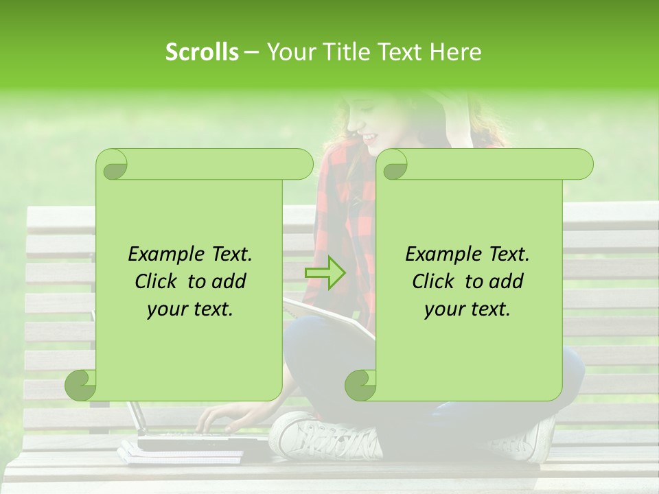 Caucasian Bench Casual PowerPoint Template