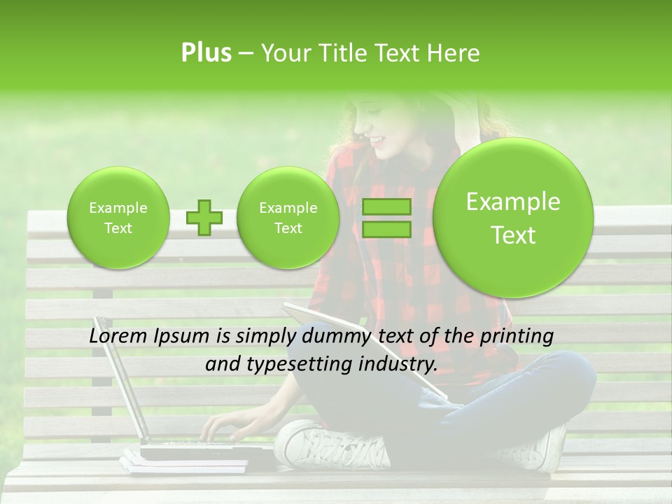 Caucasian Bench Casual PowerPoint Template