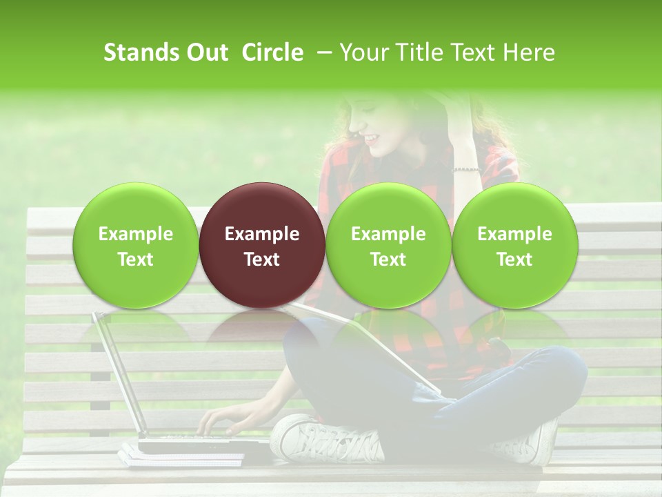 Caucasian Bench Casual PowerPoint Template