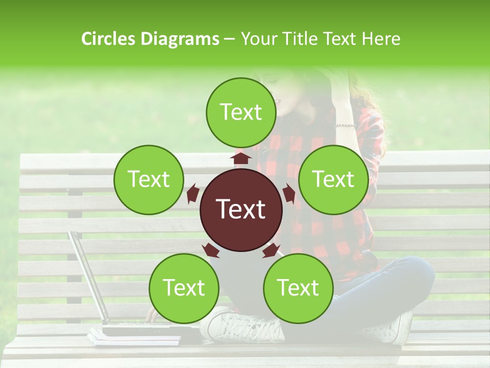 Caucasian Bench Casual PowerPoint Template