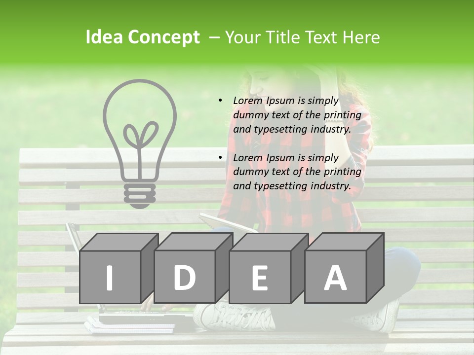 Caucasian Bench Casual PowerPoint Template