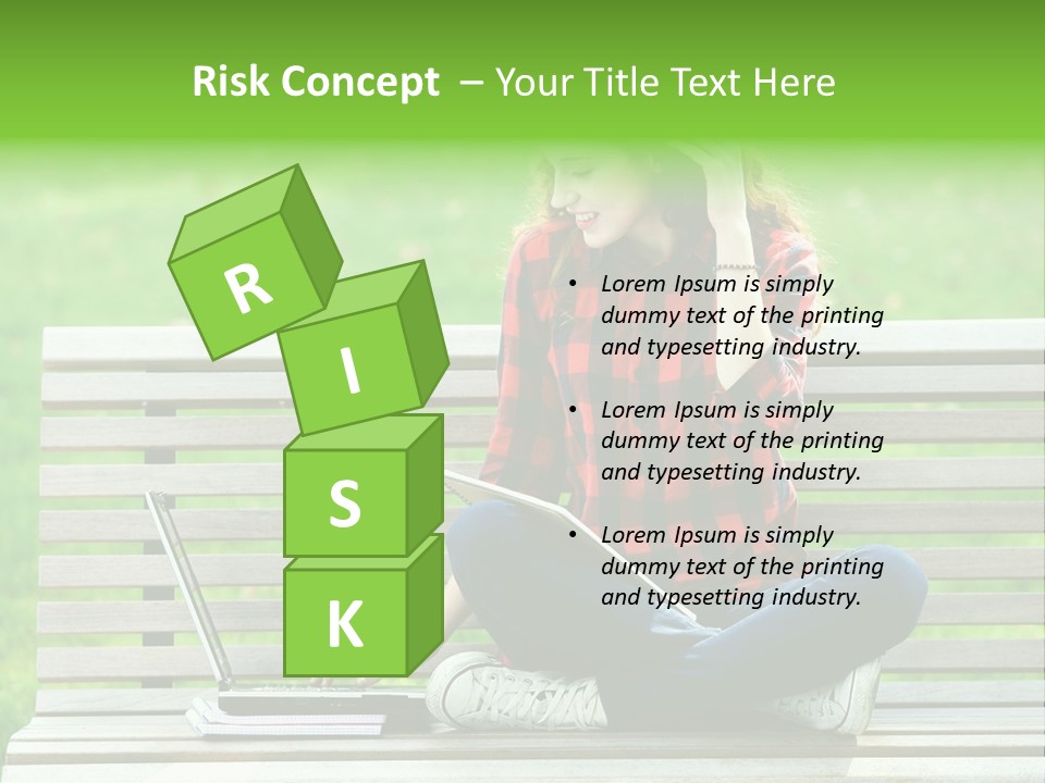 Caucasian Bench Casual PowerPoint Template