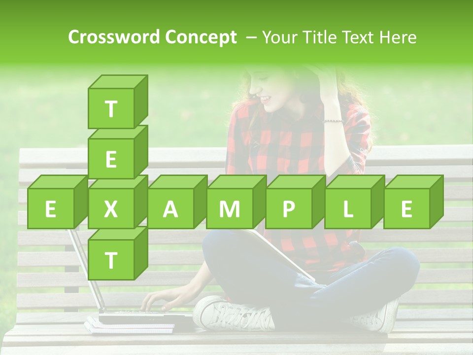 Caucasian Bench Casual PowerPoint Template