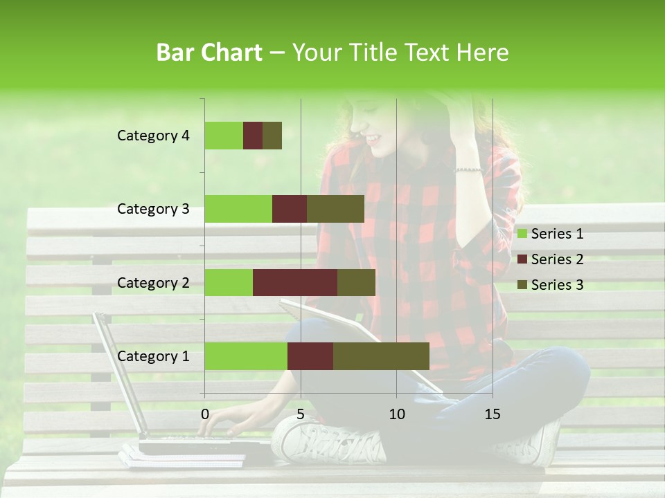 Caucasian Bench Casual PowerPoint Template